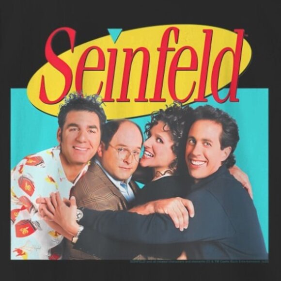Seinfeld Group Hug Logo T Shirt TV Show Graphic Fan Gift Retro Comedy Meme 92 - Picture 2 of 5